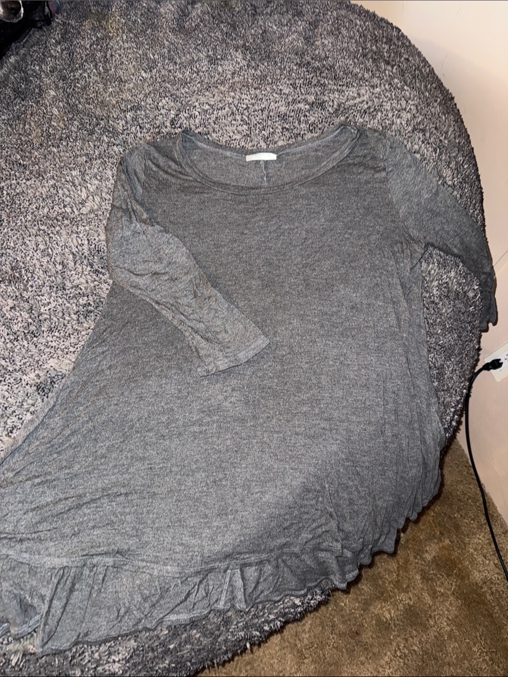 Women's Gray Scoop Neck Tunic Top - Brand Unknown